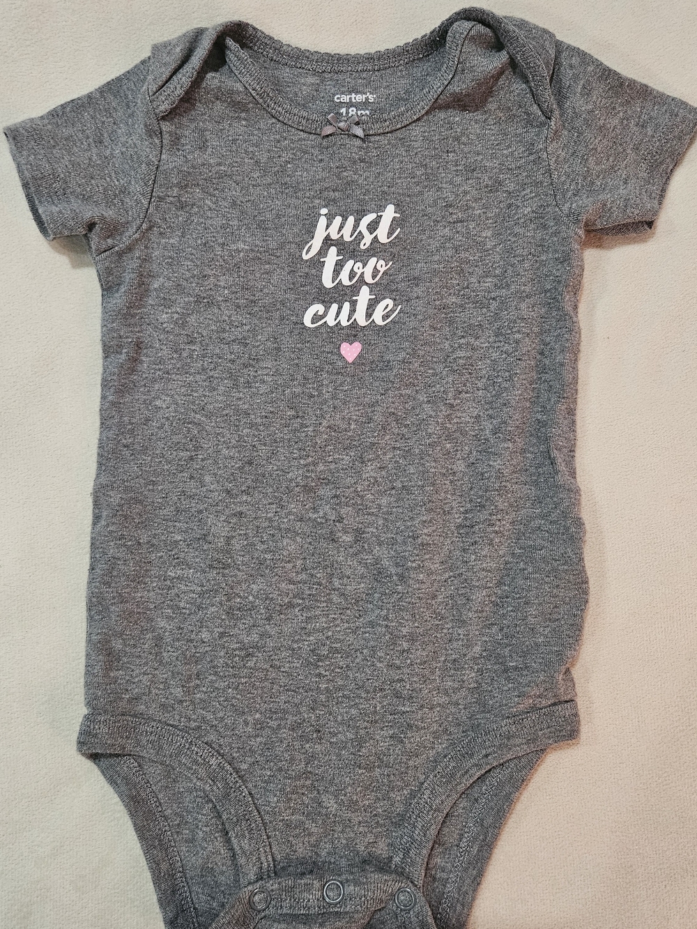 Carter's Gray Baby Bodysuit - 18 Months